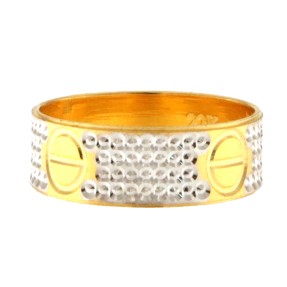 22ct Two Colour Gold Wedding Band | 6.38mm