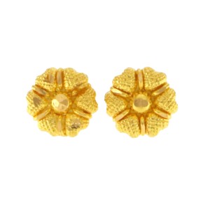 22ct Gold Heart Stud Earrings | Width 8.56mm