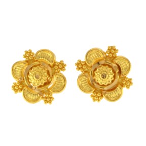 22ct Gold Stud Earrings | Width 9.17mm