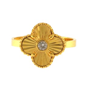 22ct Gold Clover Ring | Width 14mm