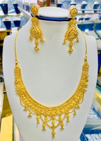 22ct Gold Filigree Necklace set | 2.50 Inches