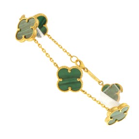 22ct Gold Green Clover Leaf Bracelet | 14.60mm
