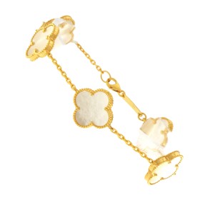 22ct Gold White Clover Leaf Bracelet | 10.6g