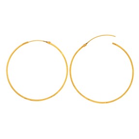 22ct Gold Extra Large Plain Hoop Earrings