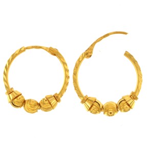 22ct Gold Hoop Earrings | Width 18mm