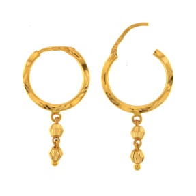 22ct Gold Hoop Earrings | Width 13.72mm