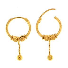 22ct Gold Hoop Earrings | Width 15.13mm