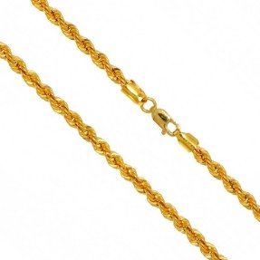 22ct Gold Hollow Rope Chain | Length 21.75 Inches