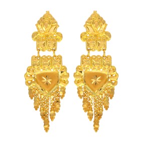 22ct Gold Earrings | Length 1.80 Inches