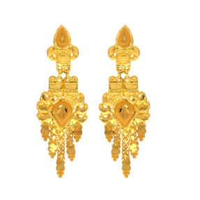 22ct Gold Earrings | Length 1.54 Inches