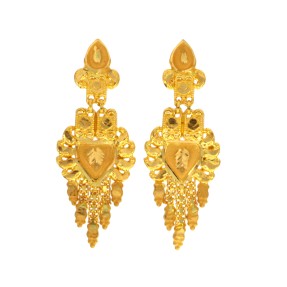 22ct Gold Earrings | Length 1.60 Inches