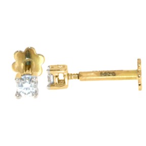 18ct Gold Four Claw 0.04ct Diamond Nose Pin
