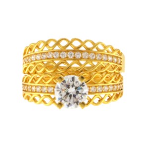 22ct Gold Wedding Ring Set | Size R