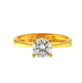 22ct Gold Solitaire Ring | Size M1/2