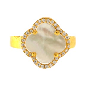 22ct Gold Clover Ring | Size R