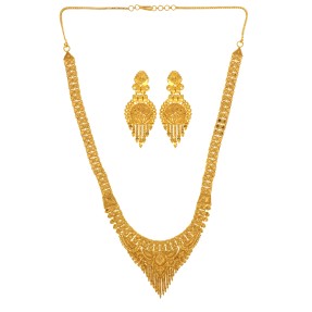 22ct Gold Necklace Set/ Rani Haar | Length 23 Inches Adjustable