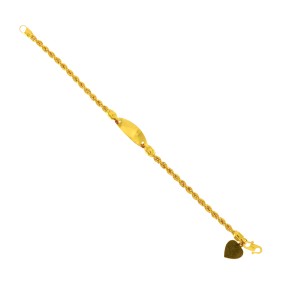 22ct Gold Kid's Heart Charm Bracelet