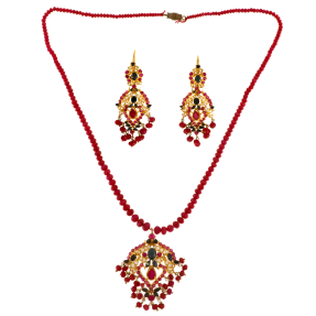 Asian Saphire and Rubby Necklace Set (Pre-Owned)