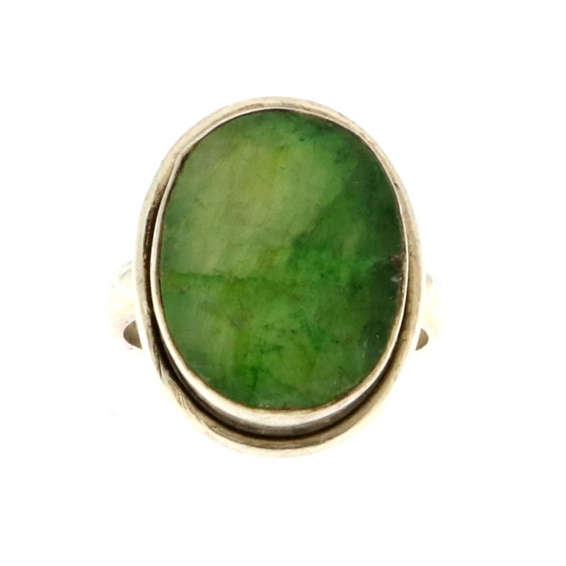 925 Sterling Silver Emerald Unisex Ring