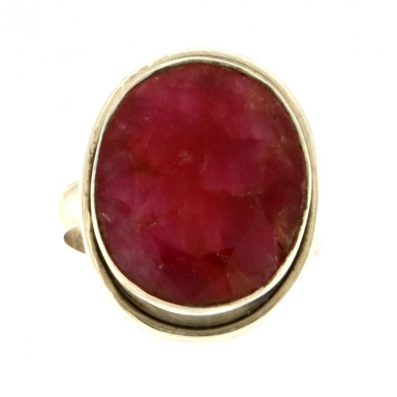 925 Sterling Silver Ruby Unisex Ring