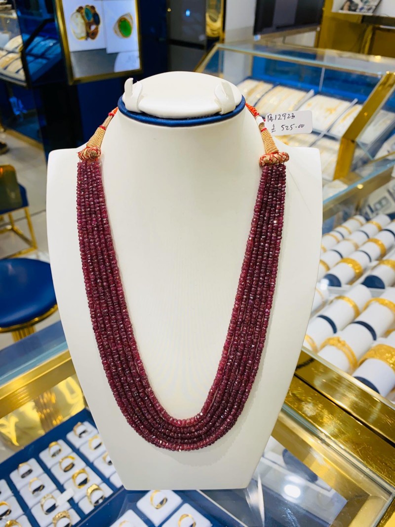 6 Strings Real Ruby Beads Mala-Necklace