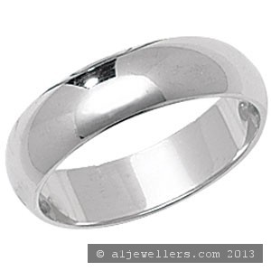 Platinum D Shape Wedding Ring 5MM